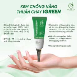 Kem Chống Nắng Thuần Chay Igreen - Chống 98% UVB và 90% UVA