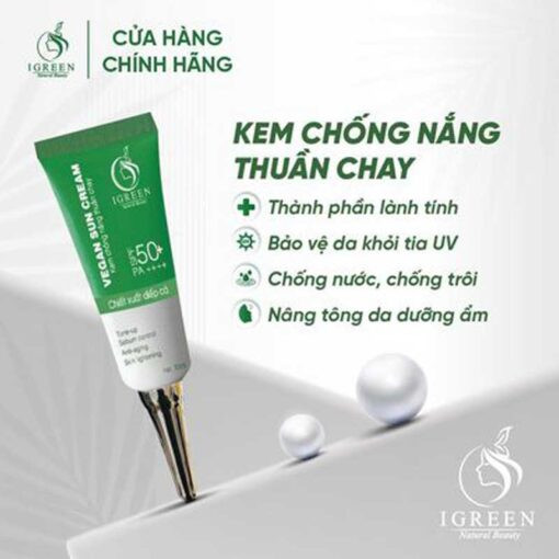 Kem Chống Nắng Thuần Chay Igreen - Chống 98% UVB và 90% UVA