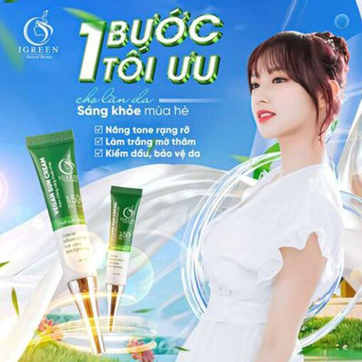 Kem Chống Nắng Thuần Chay Igreen - Chống 98% UVB và 90% UVA